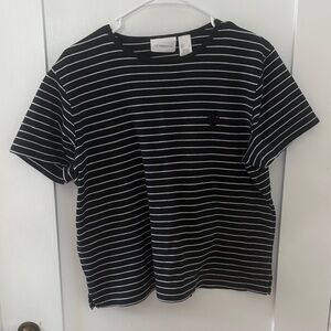 Liz Claiborne blue and White Striped Tee